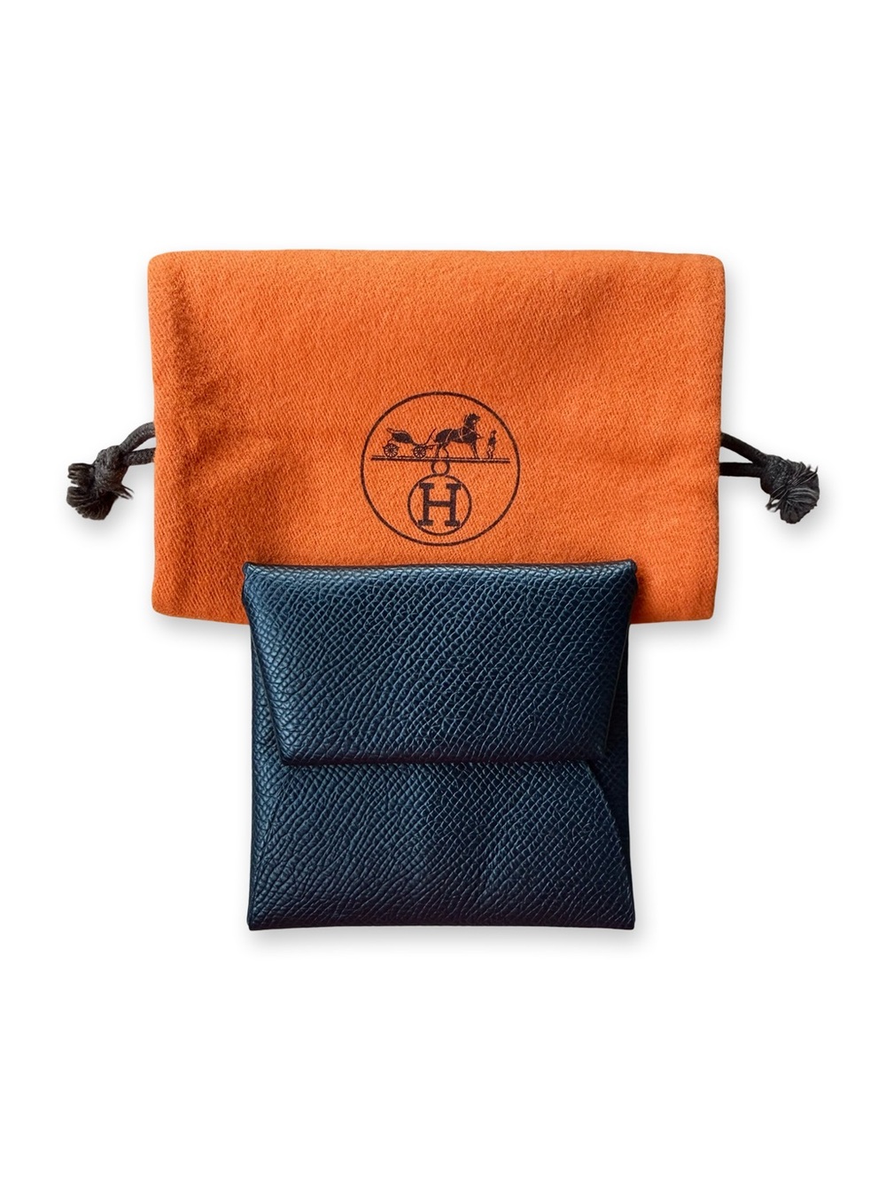 Hermès Bastia Change Purse in Black Epsom Leather with Palladium Hardware